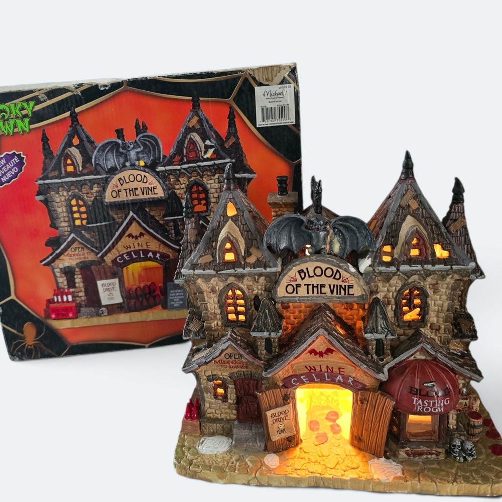 Lemax Spooky Town Blood of the Vine Wine Cellar Halloween Village #35509
